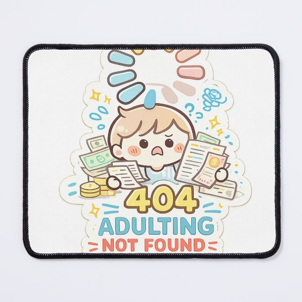 Item preview, 404 Adulting Not Found Sticker designed and sold by CodePaws Creations.