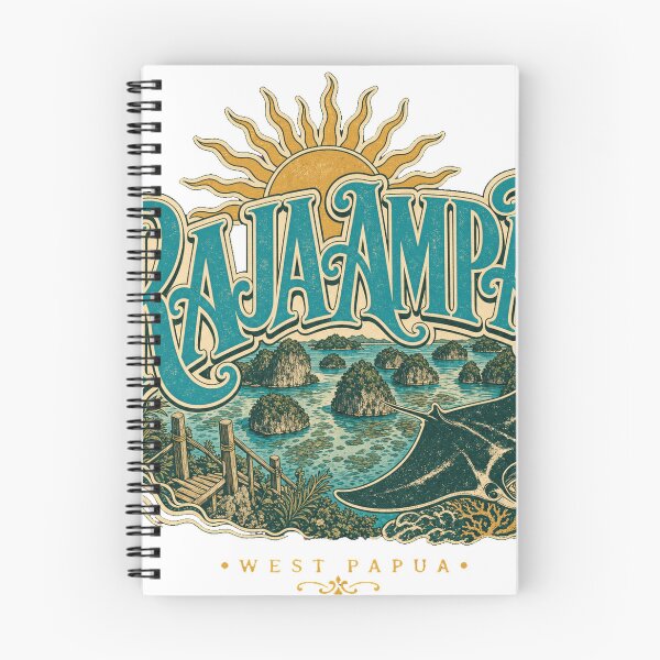 Item preview, Raja Ampat Indonesia Ornate Vintage Travel Typography designed and sold by VisualArtsOasis.