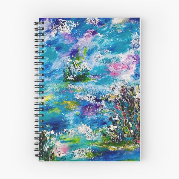 Item preview, Impressions of the Danube Delta | Original Abstract Landscape Painting | Blue Nature Art Print designed and sold by CharismaticMindArt.