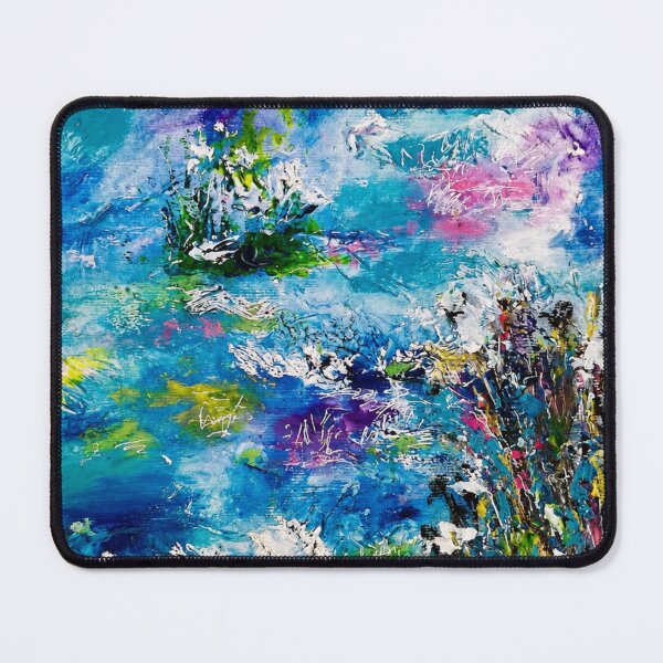 Item preview, Impressions of the Danube Delta | Original Abstract Landscape Painting | Blue Nature Art Print designed and sold by CharismaticMindArt.