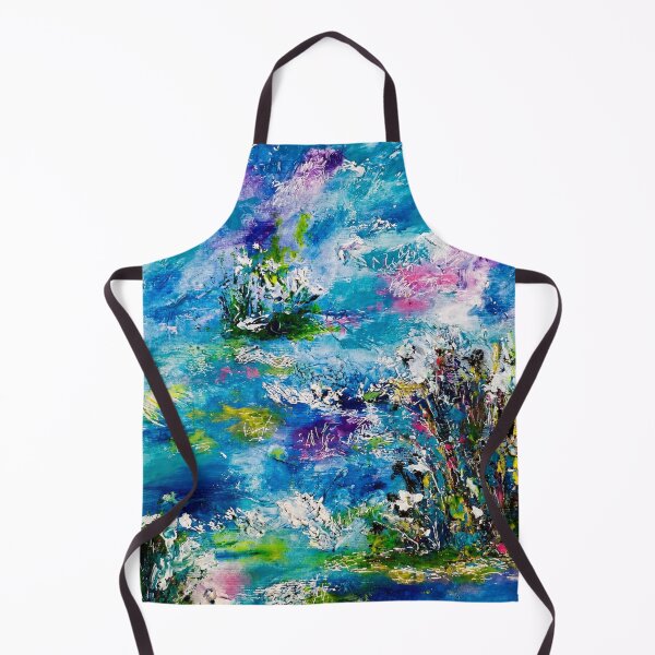 Item preview, Impressions of the Danube Delta | Original Abstract Landscape Painting | Blue Nature Art Print designed and sold by CharismaticMindArt.