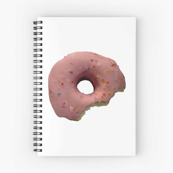 Item preview, Bitten strawberry glazed doughnut with colorful sprinkles on white background, sweet bakery and dessert snack concepts. designed and sold by pipikijung.