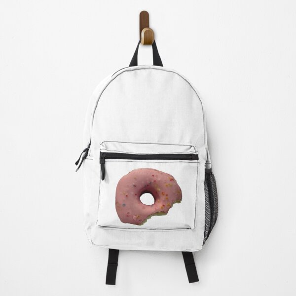 Item preview, Bitten strawberry glazed doughnut with colorful sprinkles on white background, sweet bakery and dessert snack concepts. designed and sold by pipikijung.