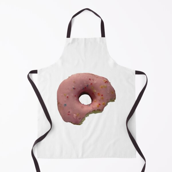 Item preview, Bitten strawberry glazed doughnut with colorful sprinkles on white background, sweet bakery and dessert snack concepts. designed and sold by pipikijung.