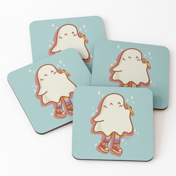Item preview, Cute ghost with pencil ✨ (blue version) designed and sold by JellyGhost_Art.