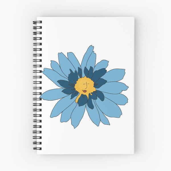 Item preview, Blue Flower Face – Whimsical Blue Daisy Illustration designed and sold by La Galleria della Mente.