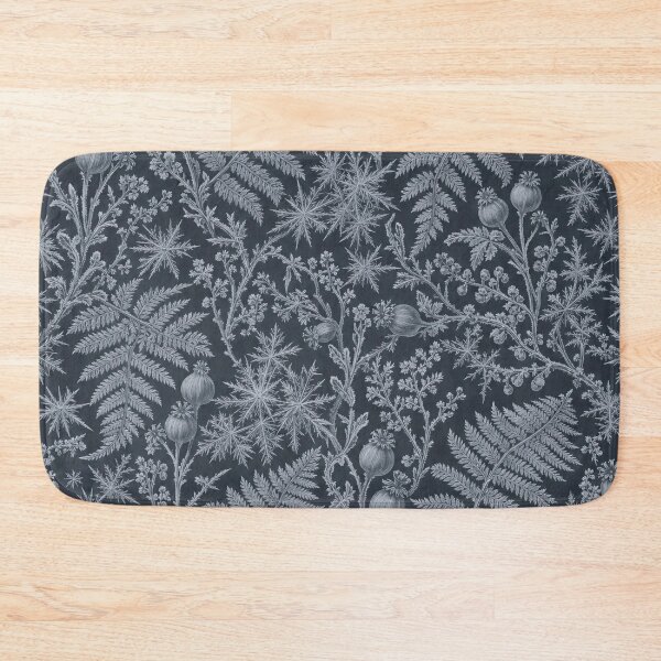 Item preview, Frost Fern Toile Seamless Pattern | Ice Crystal Botanical Toile Silver Blue designed and sold by StickyGuys.