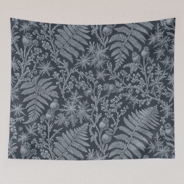 Item preview, Frost Fern Toile Seamless Pattern | Ice Crystal Botanical Toile Silver Blue designed and sold by StickyGuys.
