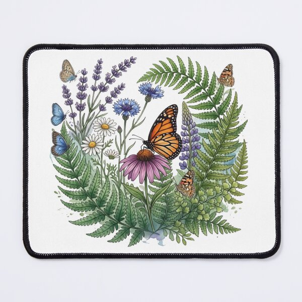 Item preview, Wildflower Meadow Butterfly Art | Watercolor Botanical Print | Monarch Butterfly Wildflowers | Nature Lover Gift designed and sold by NeonKawaiiCo.