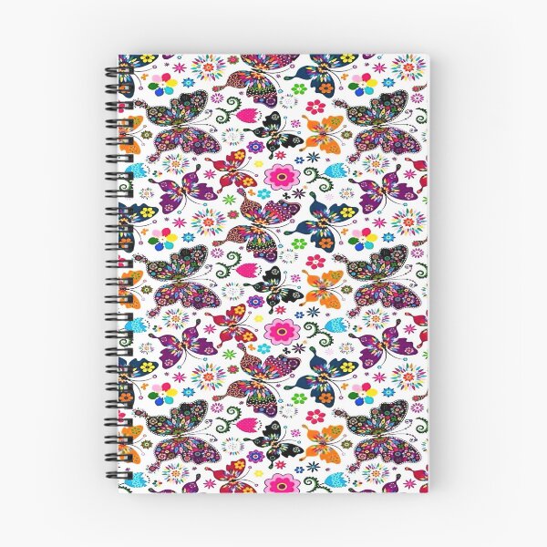 Item preview, Vibrant Floral and Butterfly Pattern Design Featuring a Lush Array of Colorful Elements on a Crisp White Background designed and sold by Matt_Smith.