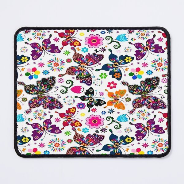 Item preview, Vibrant Floral and Butterfly Pattern Design Featuring a Lush Array of Colorful Elements on a Crisp White Background designed and sold by Matt_Smith.