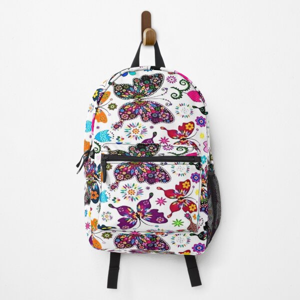 Item preview, Vibrant Floral and Butterfly Pattern Design Featuring a Lush Array of Colorful Elements on a Crisp White Background designed and sold by Matt_Smith.