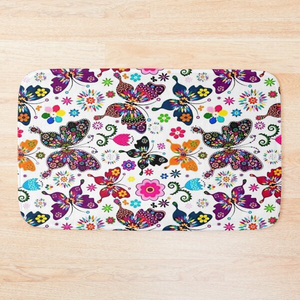 Item preview, Vibrant Floral and Butterfly Pattern Design Featuring a Lush Array of Colorful Elements on a Crisp White Background designed and sold by Matt_Smith.