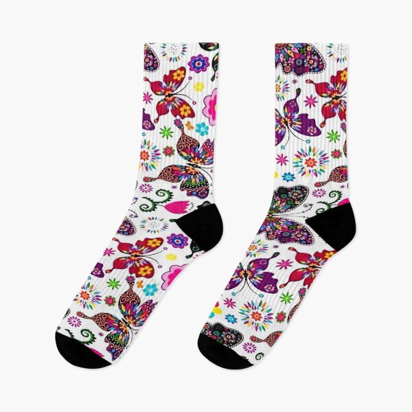 Item preview, Vibrant Floral and Butterfly Pattern Design Featuring a Lush Array of Colorful Elements on a Crisp White Background designed and sold by Matt_Smith.