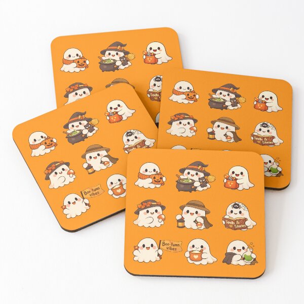 Artikelvorschau, Niedliches Halloween-Geister-Sticker-Set, Kawaii, gruselige Boo-Tumn-Stimmung, Geschenk entworfen und verkauft von Artycom.