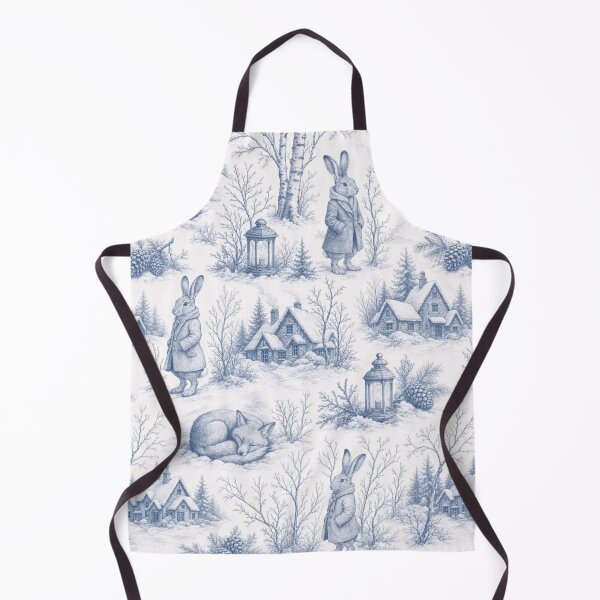Item preview, Snowy Fox and Pinecone Winter Toile Seamless Pattern | Nordic Slate Blue designed and sold by StickyGuys.
