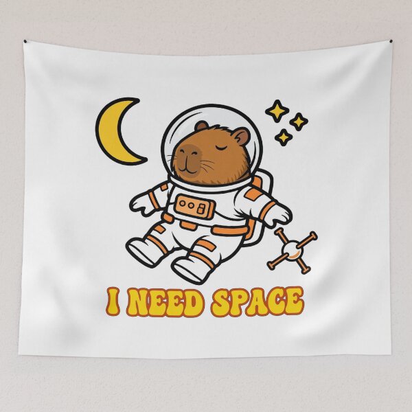 Item preview, I Need Space – Funny Capybara Astronaut Space Pun designed and sold by MokeleShop.