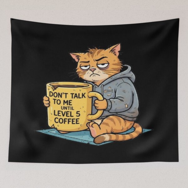 Item preview, Grumpy Cat Drinking Coffee Funny Quote designed and sold by DailySparks.