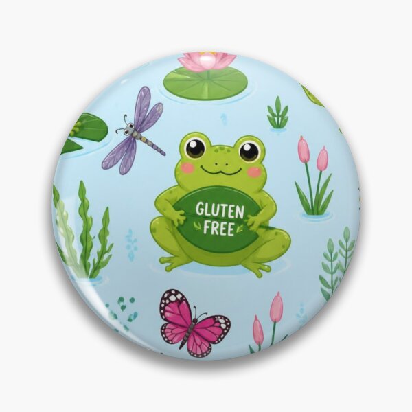 Item preview, Cute Gluten Free Frog Pattern | Kawaii Frog Pond, Water Lilies & Coeliac Gift designed and sold by My Gluten Free Life UK.