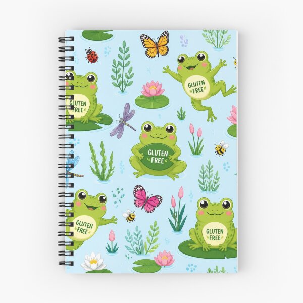 Item preview, Cute Gluten Free Frog Pattern | Kawaii Frog Pond, Water Lilies & Coeliac Gift designed and sold by My Gluten Free Life UK.