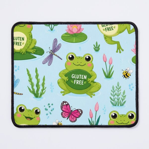 Item preview, Cute Gluten Free Frog Pattern | Kawaii Frog Pond, Water Lilies & Coeliac Gift designed and sold by My Gluten Free Life UK.