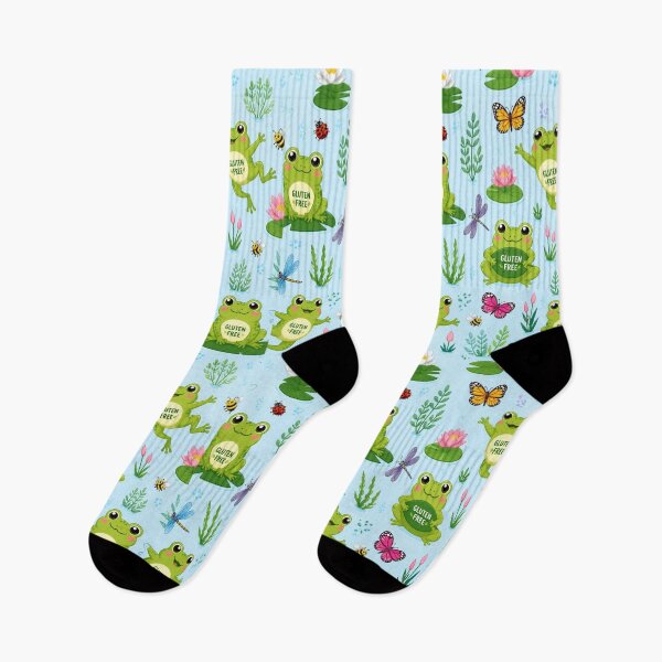 Item preview, Cute Gluten Free Frog Pattern | Kawaii Frog Pond, Water Lilies & Coeliac Gift designed and sold by My Gluten Free Life UK.