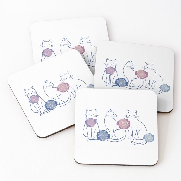 Item preview, Three Rose Cats designed and sold by IvysCreativityHouse.