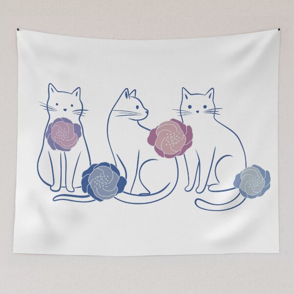 Item preview, Three Rose Cats designed and sold by IvysCreativityHouse.
