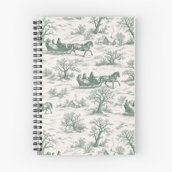 Item preview, Sleigh Ride Toile Seamless Pattern | Vintage Christmas Winter Toile Deep Green designed and sold by StickyGuys.