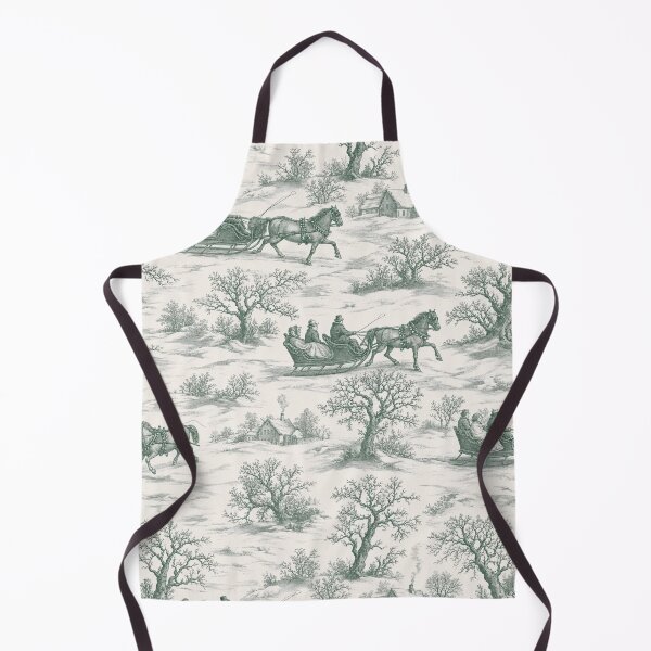 Item preview, Sleigh Ride Toile Seamless Pattern | Vintage Christmas Winter Toile Deep Green designed and sold by StickyGuys.