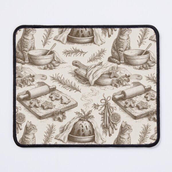 Item preview, Christmas Kitchen Toile Seamless Pattern | Gingerbread Baking Toile Warm Brown designed and sold by StickyGuys.