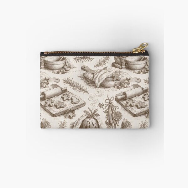 Item preview, Christmas Kitchen Toile Seamless Pattern | Gingerbread Baking Toile Warm Brown designed and sold by StickyGuys.