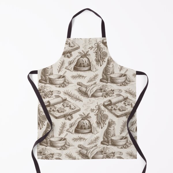 Item preview, Christmas Kitchen Toile Seamless Pattern | Gingerbread Baking Toile Warm Brown designed and sold by StickyGuys.