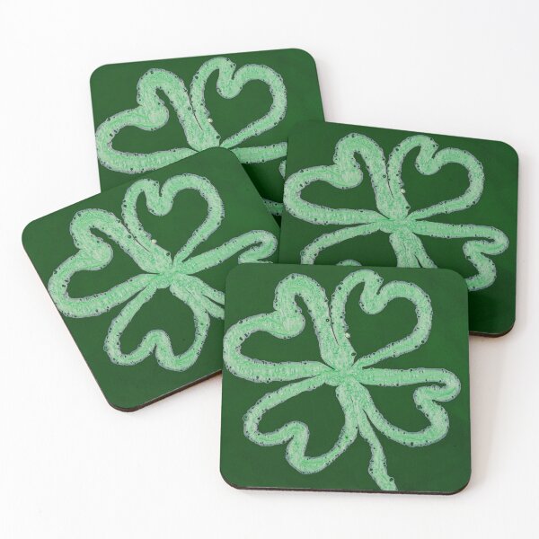 Item preview, Chalk Drawn Green Shamrock on Dark Green Background designed and sold by BuckaBaby.