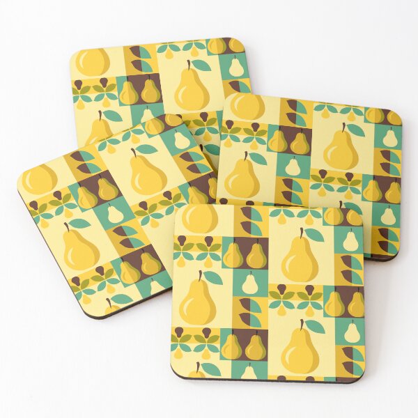 Item preview, Vintage Mid-Century Yellow Pear Botanical Pattern designed and sold by vectalux.