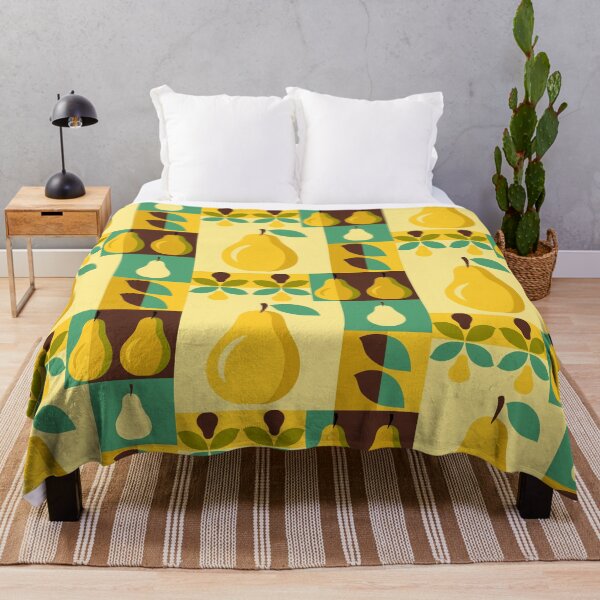 Item preview, Vintage Mid-Century Yellow Pear Botanical Pattern designed and sold by vectalux.