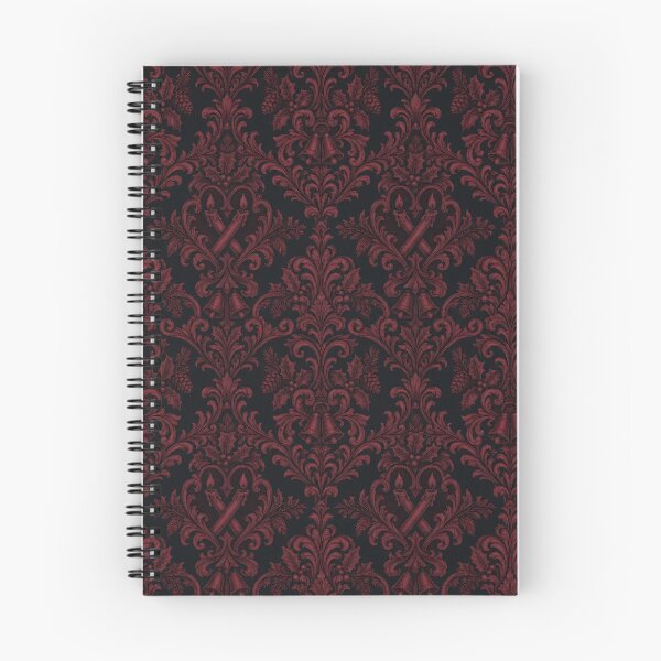Item preview, Gothic Christmas Damask Seamless Pattern | Victorian Holiday Wallpaper Oxblood designed and sold by StickyGuys.