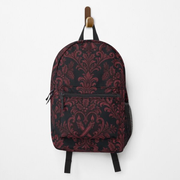 Item preview, Gothic Christmas Damask Seamless Pattern | Victorian Holiday Wallpaper Oxblood designed and sold by StickyGuys.