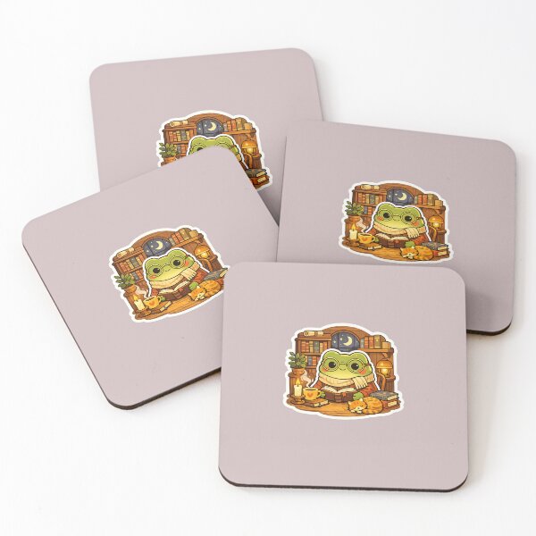 Item preview, Cozy Library Frog Reading Book | Cute Kawaii Bookworm Frog Illustration designed and sold by DESPOT07.