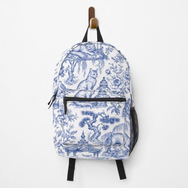 Item preview, Chinoiserie Christmas Cat Seamless Pattern | Blue and White Porcelain Cat Toile designed and sold by StickyGuys.