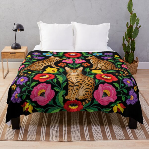 Item preview, Botanical Bengal Garden – Folk Art Cat Mandala designed and sold by Bengoer18.