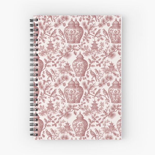 Item preview, Chinoiserie Christmas Ginger Jars Seamless Pattern | Grandmillennial Cranberry designed and sold by StickyGuys.