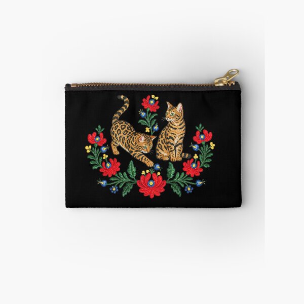 Artikelvorschau, Embroidery Cats – Bengal Katze Folk Art Stickerei entworfen und verkauft von Bengoer18.