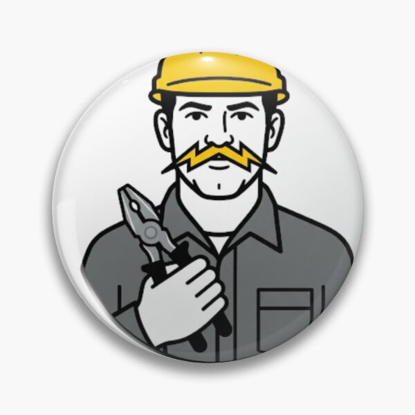 Item preview, Funny Electrician Lightning Bolt Mustache Trade Design designed and sold by NeonNerd Studio.