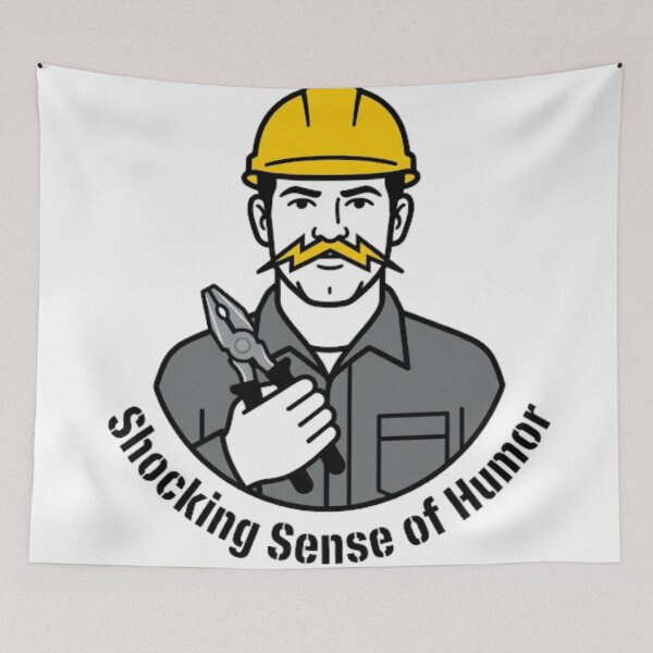 Item preview, Funny Electrician Lightning Bolt Mustache Trade Design designed and sold by NeonNerd Studio.