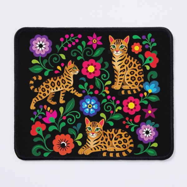 Item preview, Fiesta Felines – Mexican Folk Art Bengal Pattern designed and sold by Bengoer18.