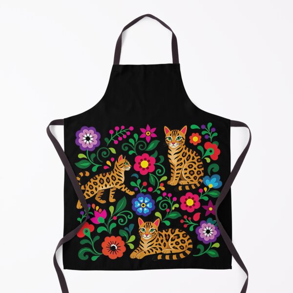 Item preview, Fiesta Felines – Mexican Folk Art Bengal Pattern designed and sold by Bengoer18.