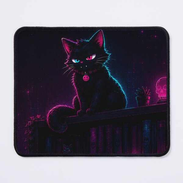 Item preview, Pet Chaos: Neon Cat V – Neon Cat Art | Dark Cyberpunk Design designed and sold by Naikollection.