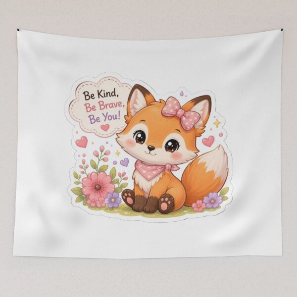 Item preview, Kawaii baby fox sticker Adorable Baby Fox | Pastel Animal Sticker | Cute Forest Fox Art8 designed and sold by Vegasstickers.