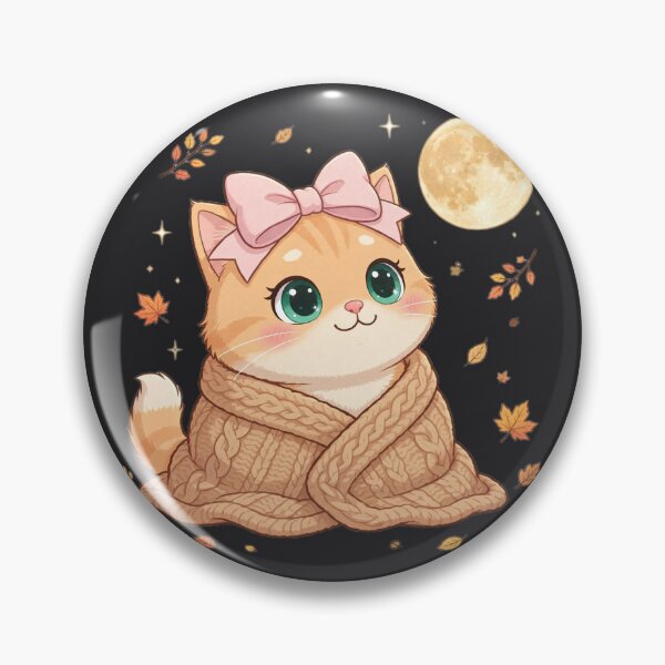 Item preview, Cute Fall Moon Cat Cozy Blanket Autumn Night designed and sold by Moody Vibes Studio.